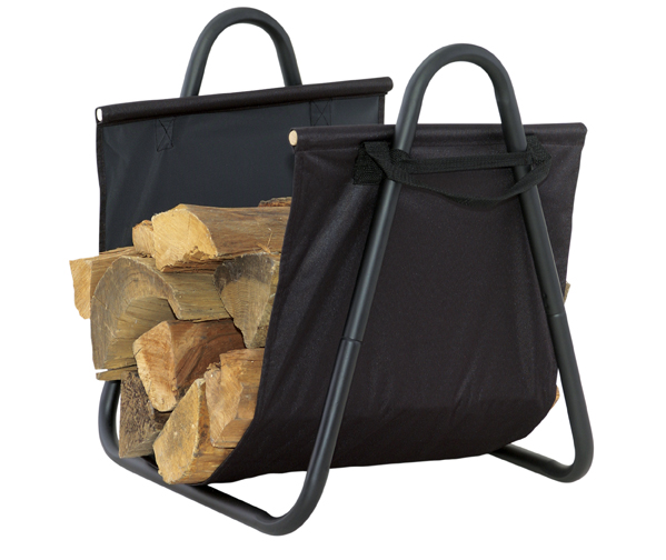 UniFlame W1580 Black Log Holder w Heavy Canvas Carrier