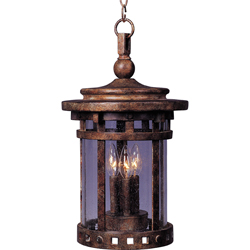 Maxim Lighting 40038CDSE Santa Barbara VX 9'' W 3-Light Outdoor Hanging Lantern - Sienna Maxim Lighting 40038CDSE Santa Barbara VX 9'' W 3-Light Outdoor Hanging Lantern - Sienna