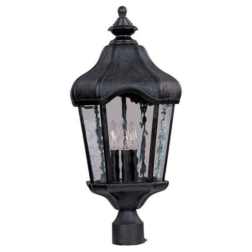 Maxim Lighting 40271WGOB Garden VX 24'' H 3-Light Outdoor Pole/Post Lantern - Oriental Bronze