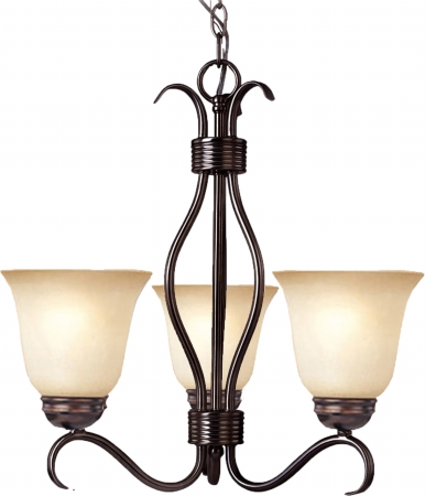 10123wsoi Basix 18.5'' H 3-light Chandelier - Oil Rubbed Bronze