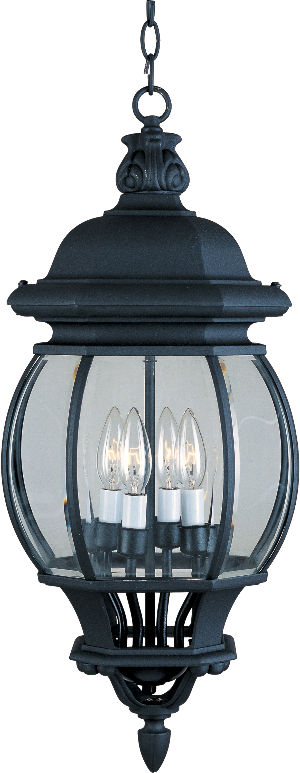 1039bk Crown Hill 4-light Outdoor Hanging Lantern - Black