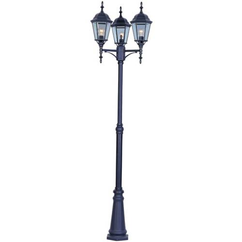 1105bk 3-light Outdoor Pole/post Lantern - Black
