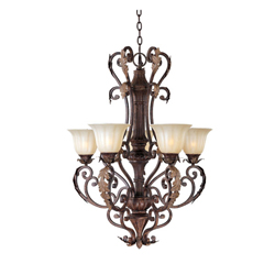 Maxim Lighting 13565CFAF/CRY079 Augusta 5Light Chandelier with Crystals Auburn
