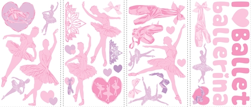 Roommate RMK1656SCS Ballet Wall Decals with Glitter
