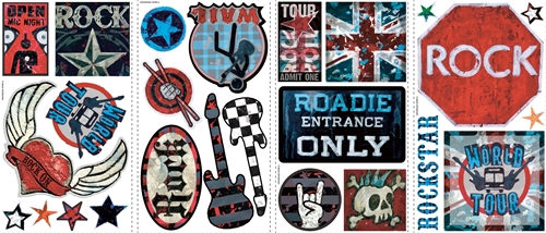 Roommate RMK1563SCS Boys Rock N Roll Wall Decals