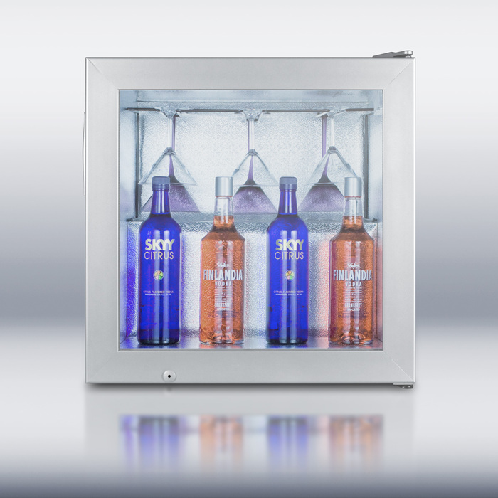 Scfu386vk Compact Commercial Vodka Freezer With Self-closing Glass Door- Gray