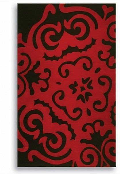 The Rug Market 40322D 5 ft. x 8 ft. Snowflake Rectangular Rug  BlackRed