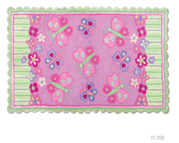 The Rug Market 11706D 4.7 x 7.7 Butterfly Garden Rug PinkFuschiaLime