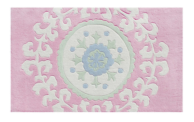 The Rug Market 74043B 2.8 x 4.8 Suzani Rug PinkWhiteBlue