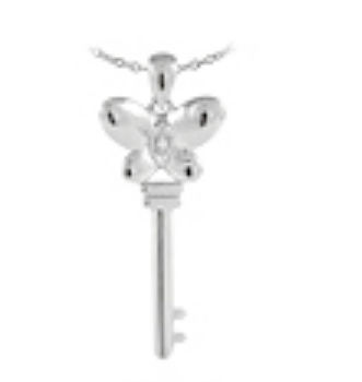 Dakota west Designs SP844 Sterling Silver with CZ Accent Butterfly Top Key Necklace
