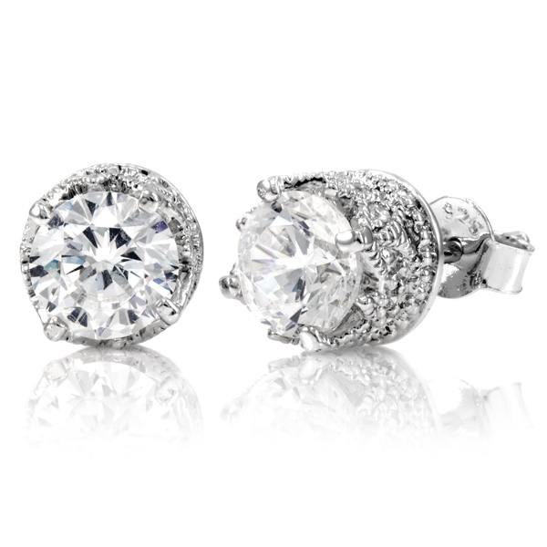 Emitations X13450E30739 Crown CZ Stud Earrings
