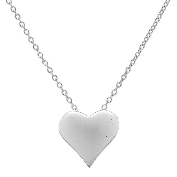 Emitations X1342142SHRT Lucky Vegas Charm Necklace Silver Tone Matte Heart