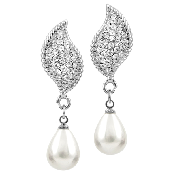 Emitations X100AE12077P Marjories Faux Pearl Dangle Earrings Teardrop