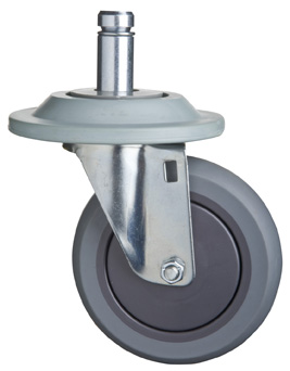 5 In. Thermoplastic Rubber Stem Casters With Bumpers