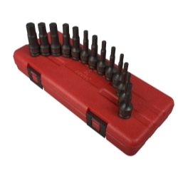38in. Drive Sae And Metric Impact Hex Driver Set - 13 Pieces