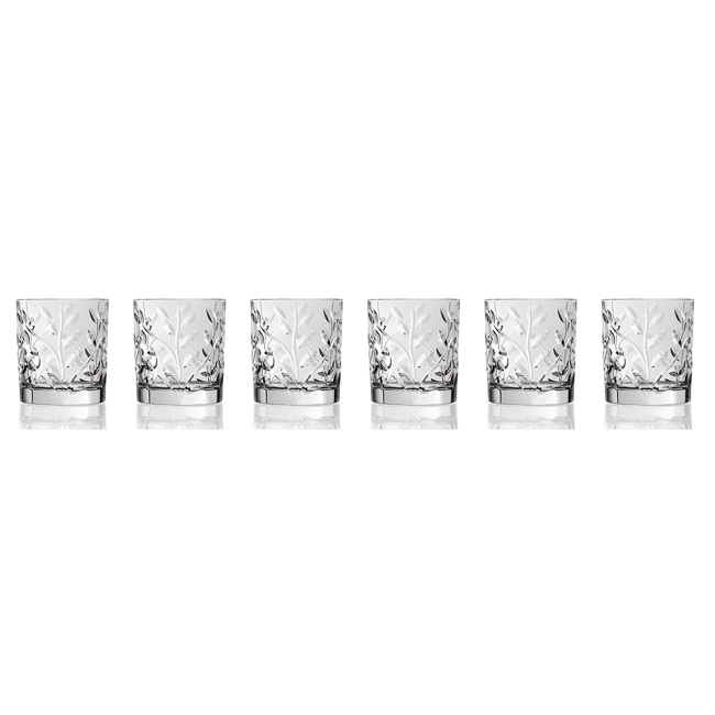 243080 Rcr Laurus Crystal Double Old Fashioned Set Of 6