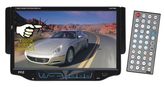 Pyle PLD7MU 7 in. Single DIN TFT Touch Screen DVDMP3MP4CDRUSBSDAMFMRDS Receiver