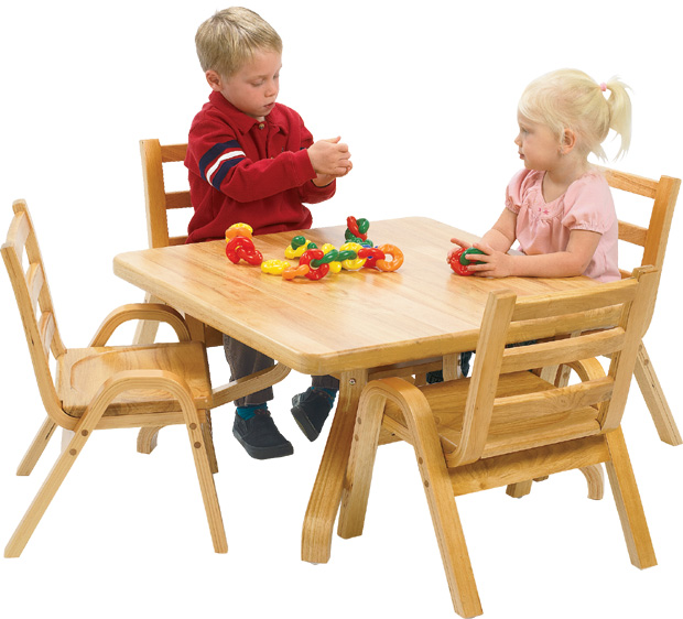 Ab78002011 30 In. X 30 In. X 20 In. Naturalwood Table & Chair Set
