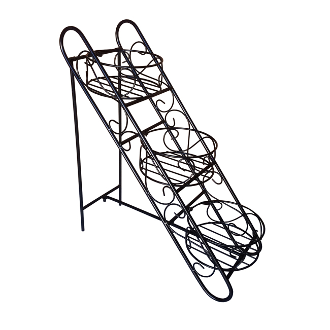 Pangaea Home and Garden BTFL0713BSKT Folding Plant Stand with Three Basket