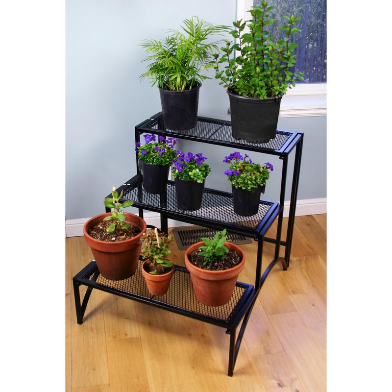 Pangaea Home and Garden BTFL081REC Folding Rectangle Three Layer Plant Stand