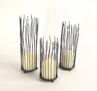 . Qba045 Willow Candle-holder Set Of 3