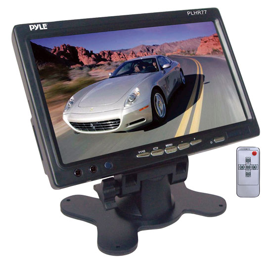 Pyle PLHR77 7 in. Wide Screen TFT LCD Video Monitor with Headrest Shroud and Universal Stand