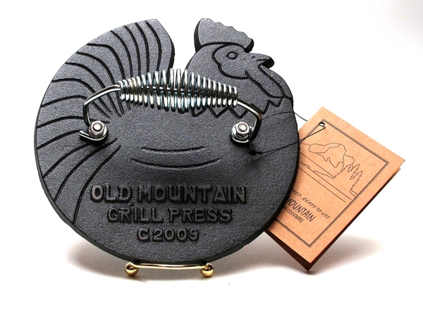 0166-10150 Old Mountain Cast Iron Rooster Grill Press