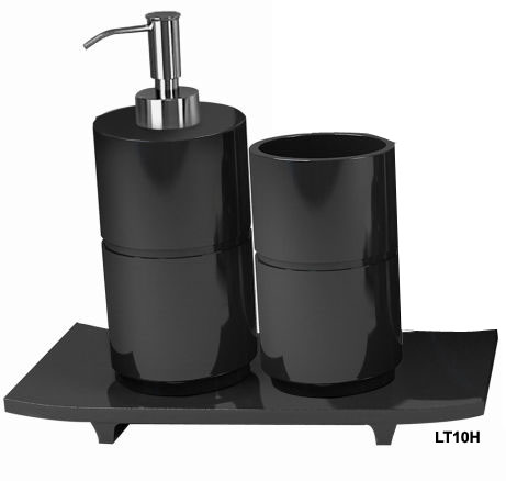 Lt10h Loft Collection Amenity Tray - Black Resin -pack Of 3