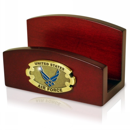 Paragon Innovations USAirForcebuscardholder US Air Force wooden business card holder with branchapos;s logoMIL