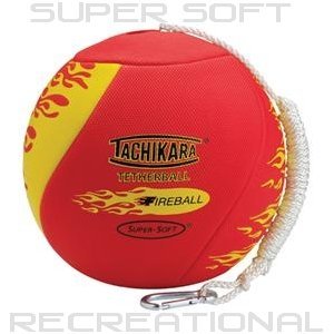 Fireball Super-soft Tetherball With Diamond Textured Cover - Scarlet-gold