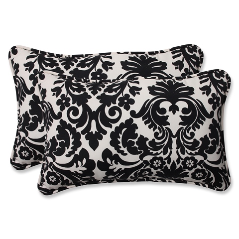 . 353449 Essence Black|beige Rectangle Throw Pillow (set Of 2)