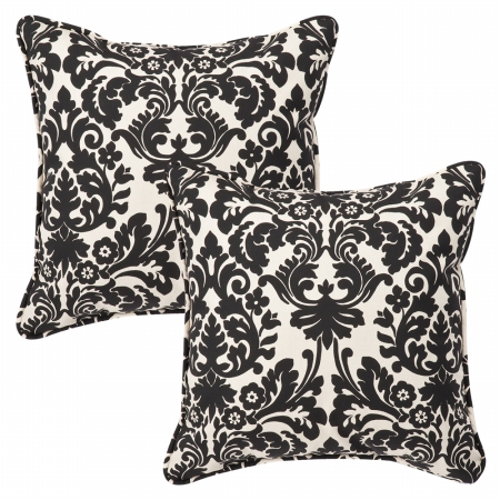 . 353456 Essence Black|beige 18.5-inch Throw Pillow (set Of 2)