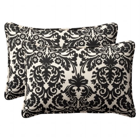. 387130 Essence Black|beige Oversized Rectangle Throw Pillow (set Of 2)