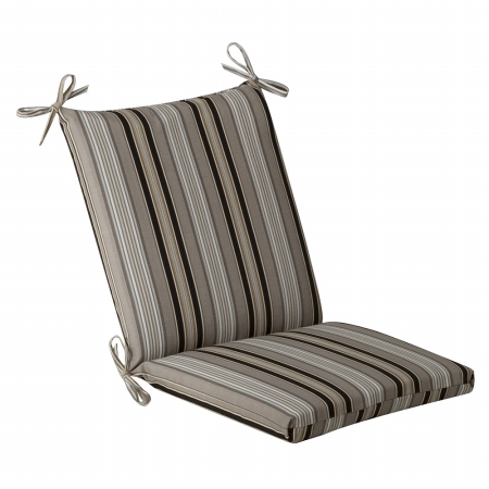 . 384955 Getaway Stripe Black Squared Corners Chair Cushion