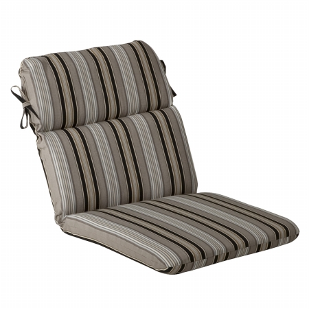 . 385211 Getaway Stripe Black Rounded Corners Chair Cushion