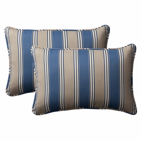 . 387079 Hamilton Blue Oversized Rectangle Throw Pillow (set Of 2)