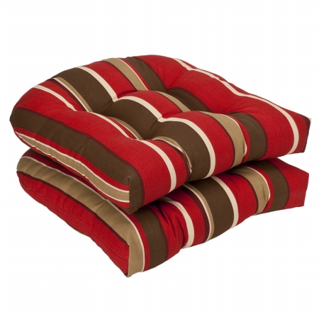 . 353319 Monserrat Red Wicker Seat Cushion (set Of 2)