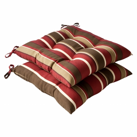 . 386485 Monserrat Red Wrought Iron Seat Cushion (set Of 2)