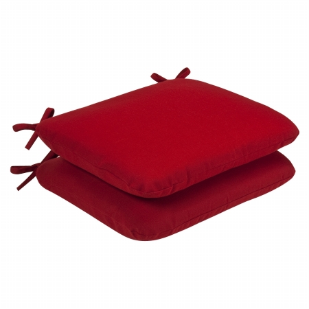 . 355528 Pompeii Red Rounded Corners Seat Cushion (set Of 2)