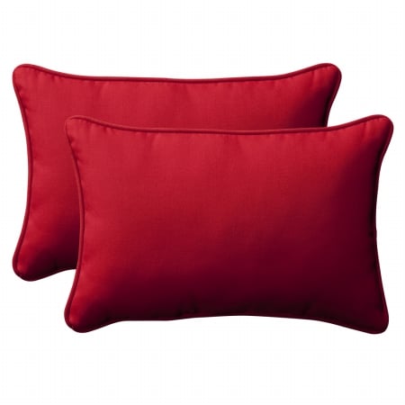 . 387147 Pompeii Red Oversized Rectangle Throw Pillow (set Of 2)