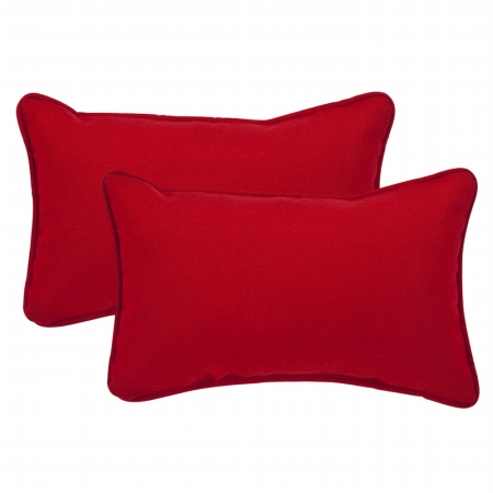 . 355986 Pompeii Red Rectangle Throw Pillow (set Of 2