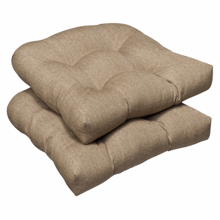. 391175 Sunbrella Linen Tan Wicker Seat Cushion (set Of 2)