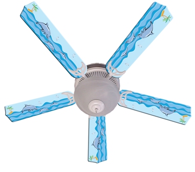 Ceiling Fan Designers 52FANIMAKPD Kids Playful Dolphins Ceiling Fan 52 In.