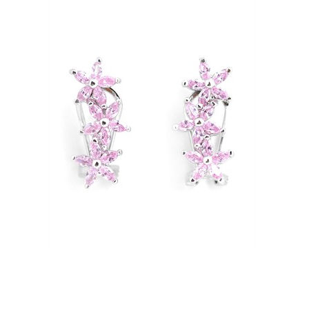 CZ EAR632PINK DARK PINK FLOWER RP EARRING
