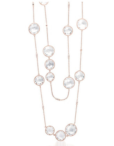 CZ GN1030ROSE32 Faceted RoseGold Plated 3 Smaller and bigger round shape filled 