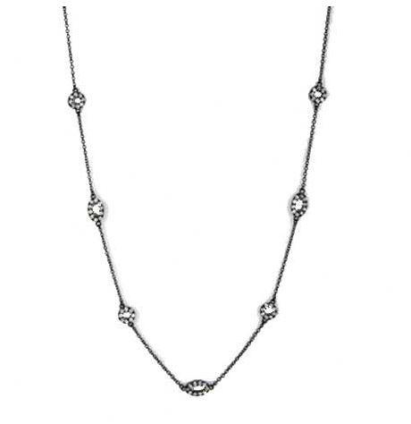 CZ NEC129736BP CZ OVAL AND ROUND DIAMOND BY THE YARD NECKLACE