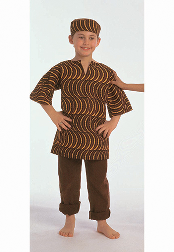 Fph324b Ethnic Costumes Boys West African Shirt & Hat