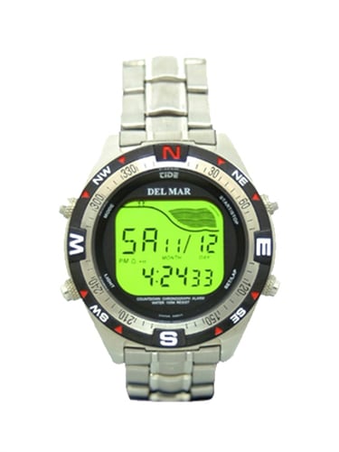 UPC 774397504556 product image for Del Mar 50455 Digital Tide Watch All Stainless Steel  Water Resistant to 330 Met | upcitemdb.com