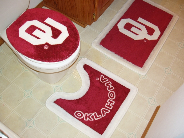 Belle View 10016 Oklahoma Sooners 3pc Bath Rugs