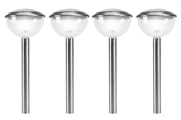 Garden Sun Light E20 Stainless Steel Dome Solar Light set of 4 Pack of 4pcs